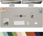 Leather Desk Pad Protector, Large Office Mat & Mouse Pad, Non-Slip Laptop Desk by cebowa
