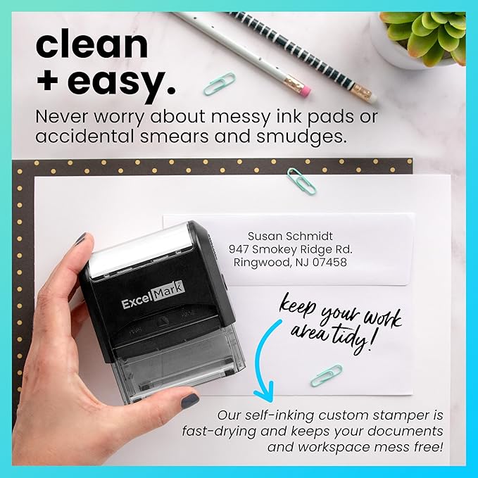 ExcelMark Custom Stamp – Clear & Crisp Impressions – Personalized Self-Inking - Image 3