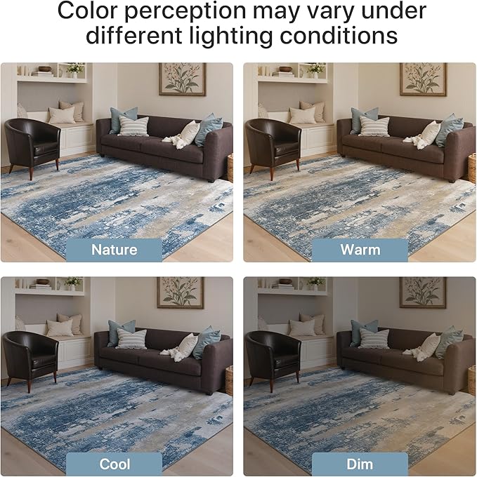 GENIMO No Crease Non Slip 6x9 Area Rugs - Image 8
