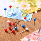 WILLBOND 500 Pack Map Push Pins Map Tacks Small Round Head Push Pins Thumb Tacks - Image 3