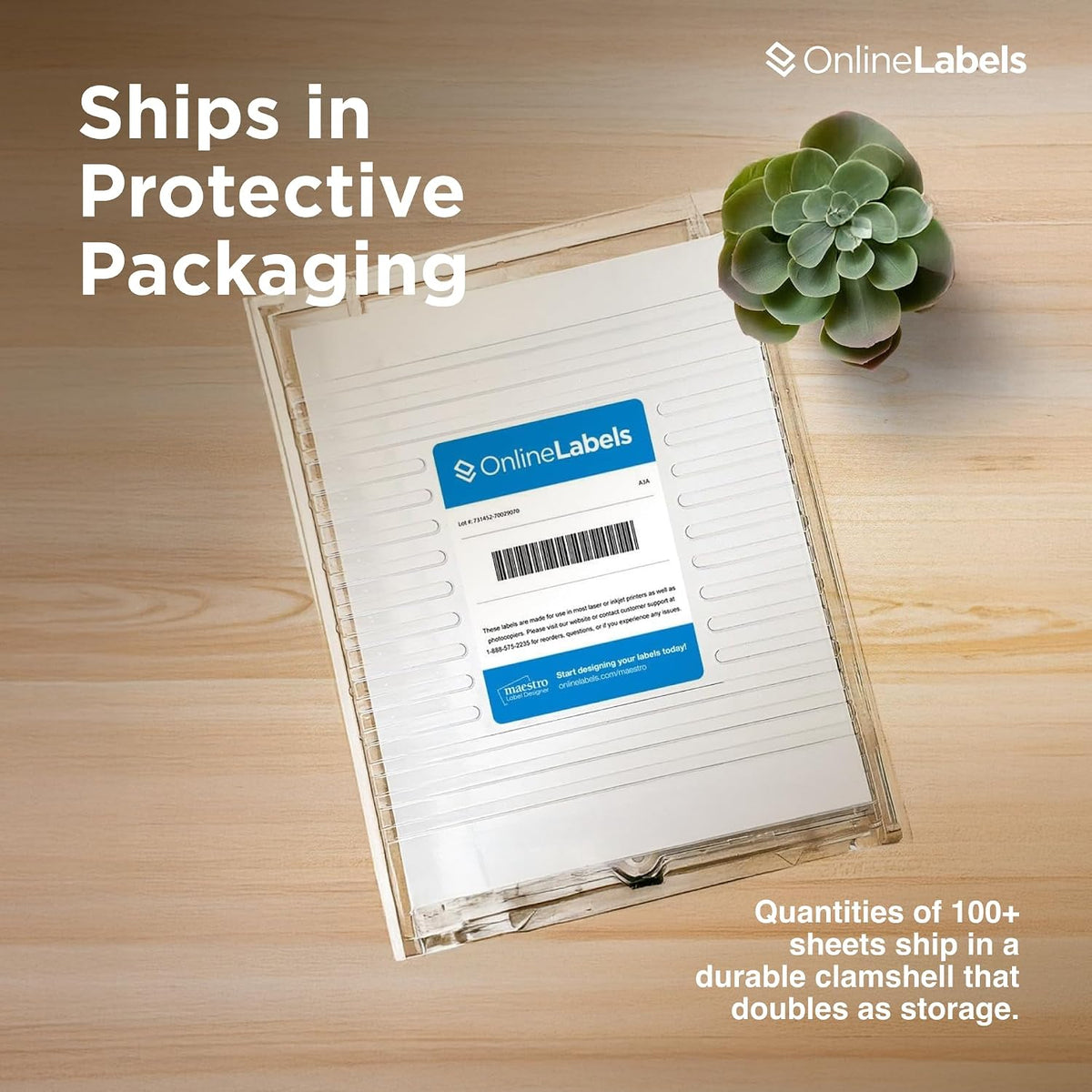 OnlineLabels 8.5" x 5.5" Half-Sheet Shipping Labels - Matte - 500 Sheets | Permanent Adhesive, Blank Rectangle Labels, Inkjet & Laser Compatible, Ideal for FBA, FedEx, USPS, & UPS Shipping