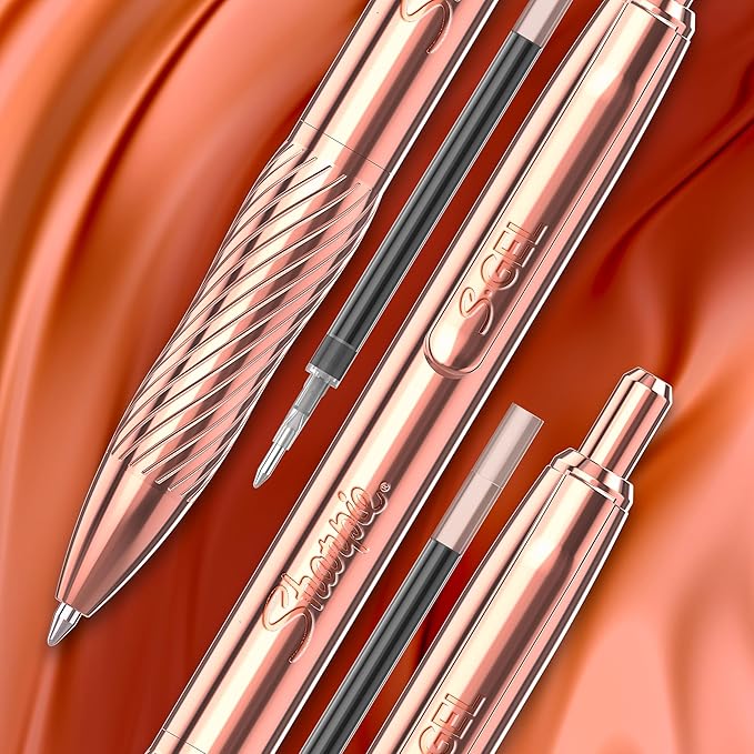 Sharpie S-Gel, Gel Pen, Copper Metal Body, Medium Point, Includes 2 Pens and 2 - Image 5