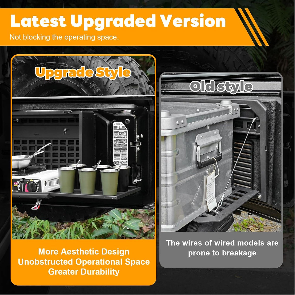 Z8 Tailgate Table Storage Lock Box Compatible with Jeep Wrangler JK JKU JL JL...