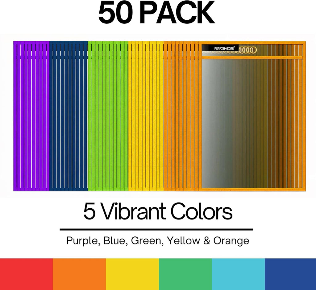 Performore Oversized Dry Erase Sleeves 50 Pack – 14" x 10.25" Reusable Write & Wipe Pockets with Eyelet, Clear Plastic Sleeves for Classroom, Worksheets, Office Use
