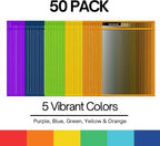 Performore Oversized Dry Erase Sleeves 50 Pack – 14" x 10.25" Reusable Write & Wipe Pockets with Eyelet, Clear Plastic Sleeves for Classroom, Worksheets, Office Use