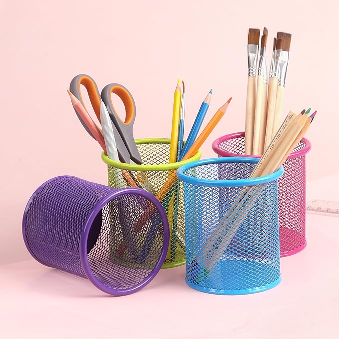 Tamaki Pen Holder Cup for Desk, Wire Mesh Pencil Cup Holder for Desk Office Pen - Image 7