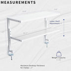 VIVO Clamp-on 24 inch Above or Below Desk 2-Tier Shelving Unit - Image 3