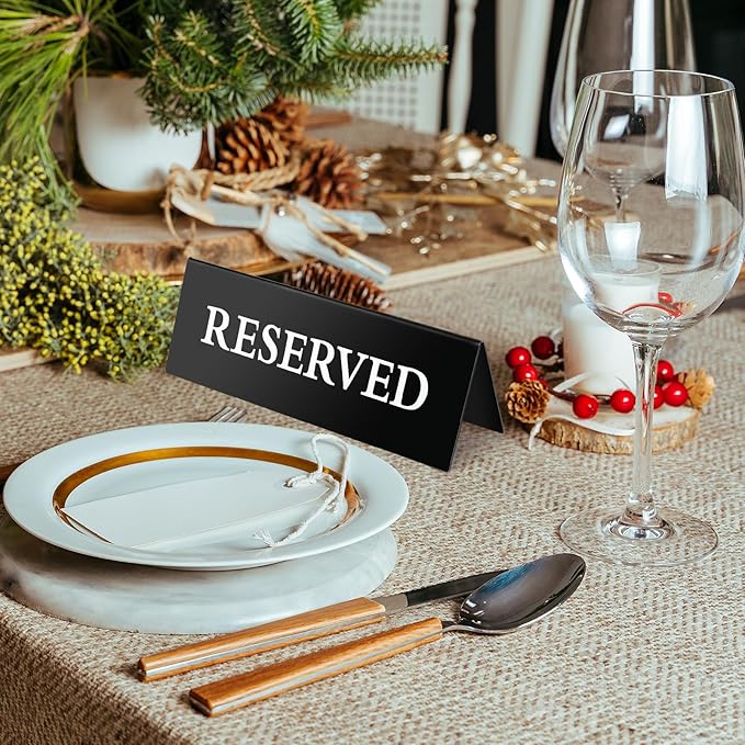 6 Pieces Table Top Reserved Sign Table Signs Reserved Seating Signs Double - Image 7