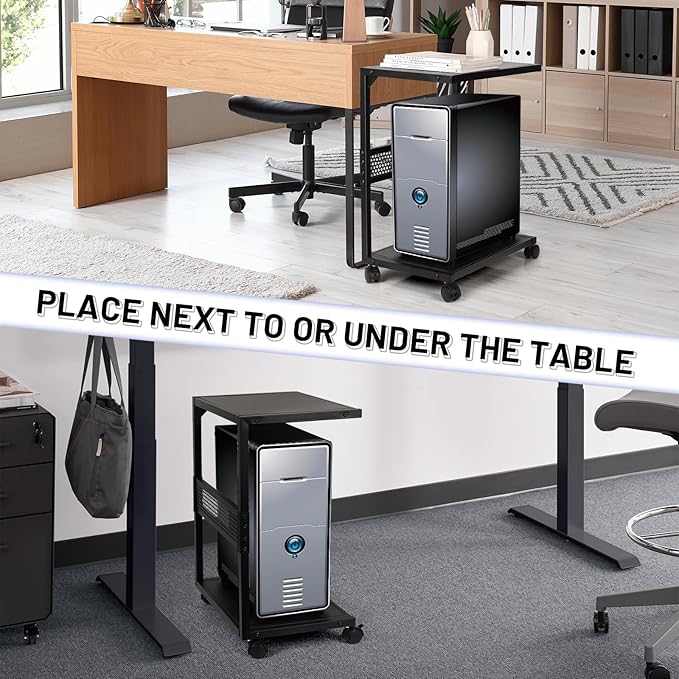 Bfttlity PC Stand Computer Tower Stand 2-Tier Metal CPU Holder - Image 4