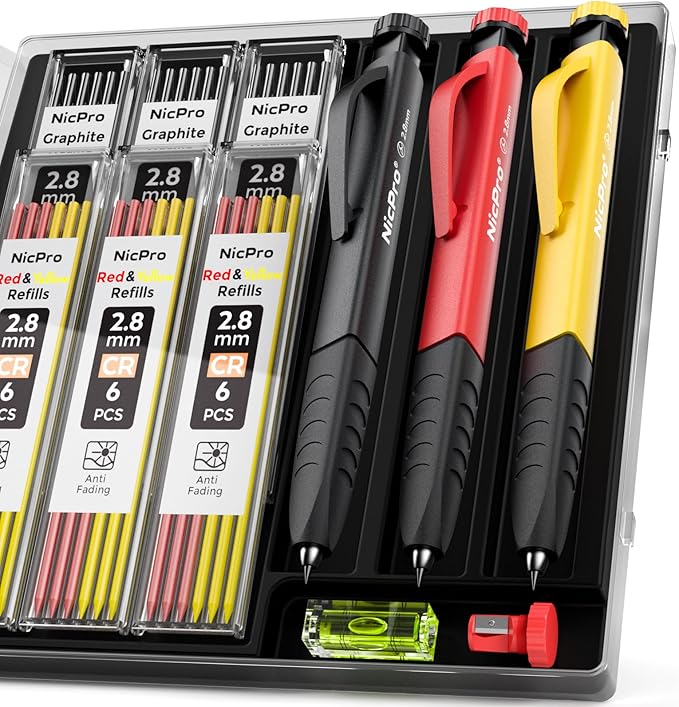 Nicpro 3 Pack Carpenter Pencil Set by Nicpro