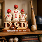 Personalized Baseball Dad Wooden Plaque, We Caught The Best Dad Sign | Custom Birthday Gift from Kids, Baseball Family Name Keepsake, Soft Ball Papa Wood Plaques 2026