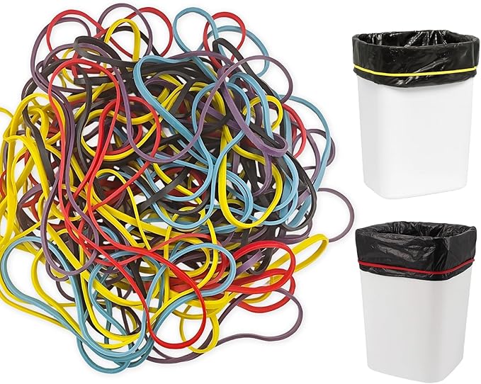 100Pack Trash Can Rubber Bands, 5 Colors Large Rubber Bands, Heavy Duty by Unknown