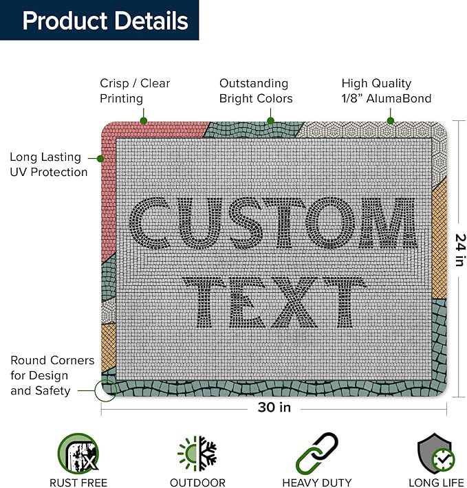 Custom Sign, Custom Street Sign, 11 Font Colors, 13 Font Styles, 4 Hole Options - Image 6
