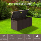 Decksplore 180 Gallon Pro Outdoor Storage Box Waterproof Lockable Resin Deck - Image 4