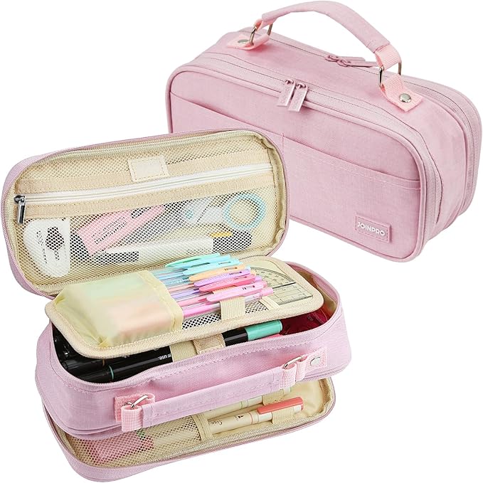 JOINPRO Pencil Case, Large Capacity Pencil Case Organizer; Double Zipper by JOINPRO