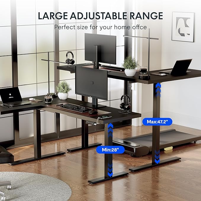 FLEXISPOT Pro Corner Desk Dual Motor L Shaped Computer Electric Standing Desk - Image 9