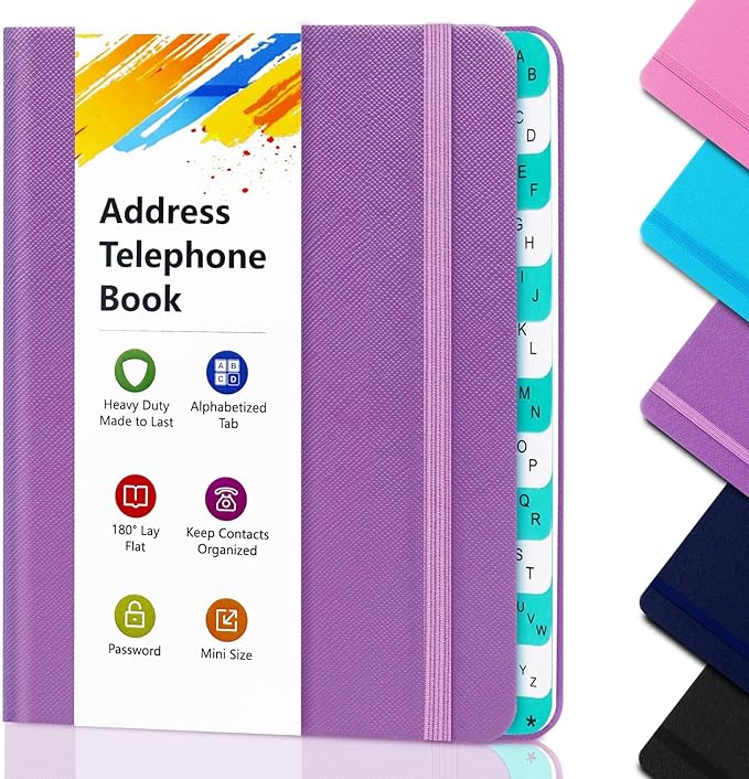 BLESWIN Address Book with Alphabetical Tabs, Hardcover Address Book by BLESWIN
