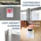 Versare Hush Panel Cubicle Kit | Workstation Partition Walls | Sound Dampening - Image 5