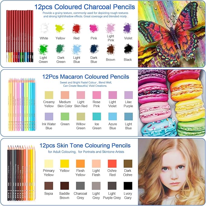 H & B Art Supplies, 72 Pack Drawing Supplies - Image 4