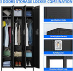 SUPEER 3 Doors Metal Lockers for Employees - Image 4
