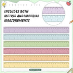 ForraFun 120 Pcs 12 Inch Plastic Ruler Bulk Colorful Transparent Ruler - Image 2