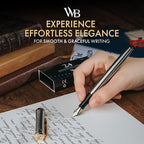 Wordsworth & Black Fountain Pen Set, 18K Gilded Fine Nib, Includes 24 Pack Ink - Image 2