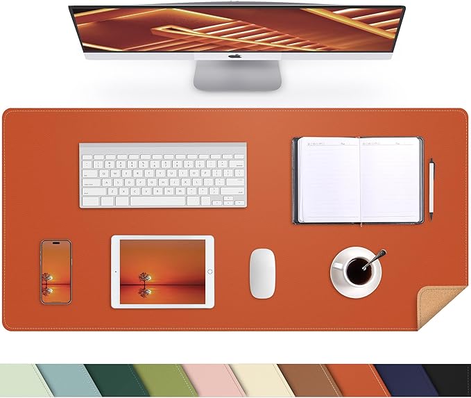 Leather Desk pad Protector, Large Desk mat by AFIING