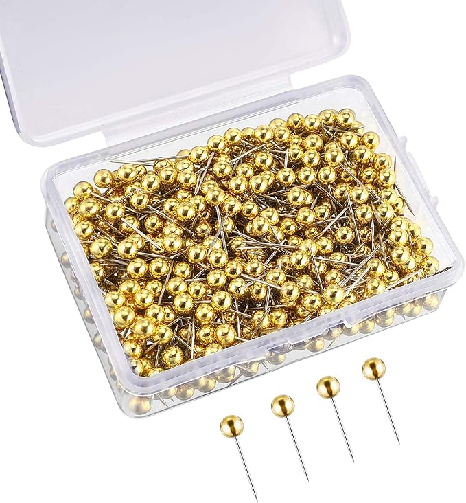 WILLBOND 500 Pack Map Push Pins Map Tacks Small Round Head Push Pins Thumb Tacks by Willbond+Technology+Limited