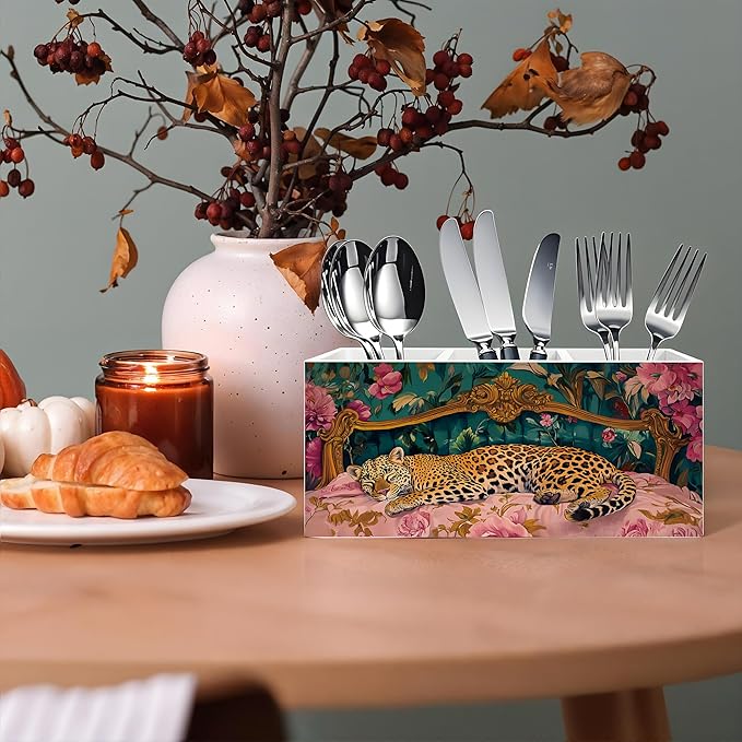 Exqcom Trendy Retro Leopard Pen Pencil Holder, Leopard Print Gifts - Image 4