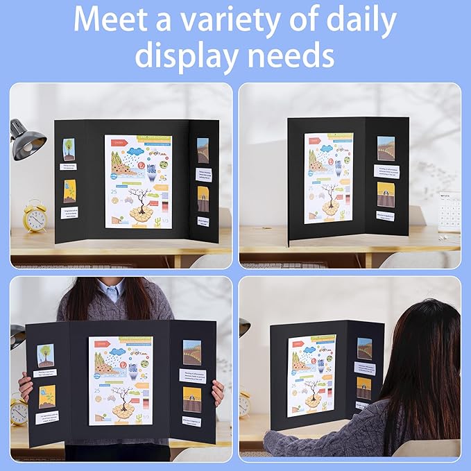 AKONEGE 6Pcs Medium Trifold Poster Board, Presentations, Science Fair, Photo - Image 4