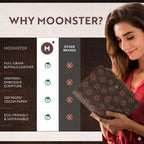 moonster Floral Leather Journal for Women – Rustic Daisy Design Diary with Refillable pages – Leather Notebook for Daily Creative Writing, Work & Travel – Ideal Gift for Women – A5, 320 Lined Pages