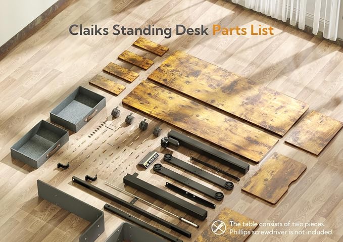 Claiks Standing Desk with Drawers, Stand Up Electric Standing Desk Adjustable - Image 7