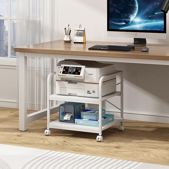 Fannova 20 Inches Deep Large Printer Stand, 2 Tier Under Desk Printer Table - Image 5