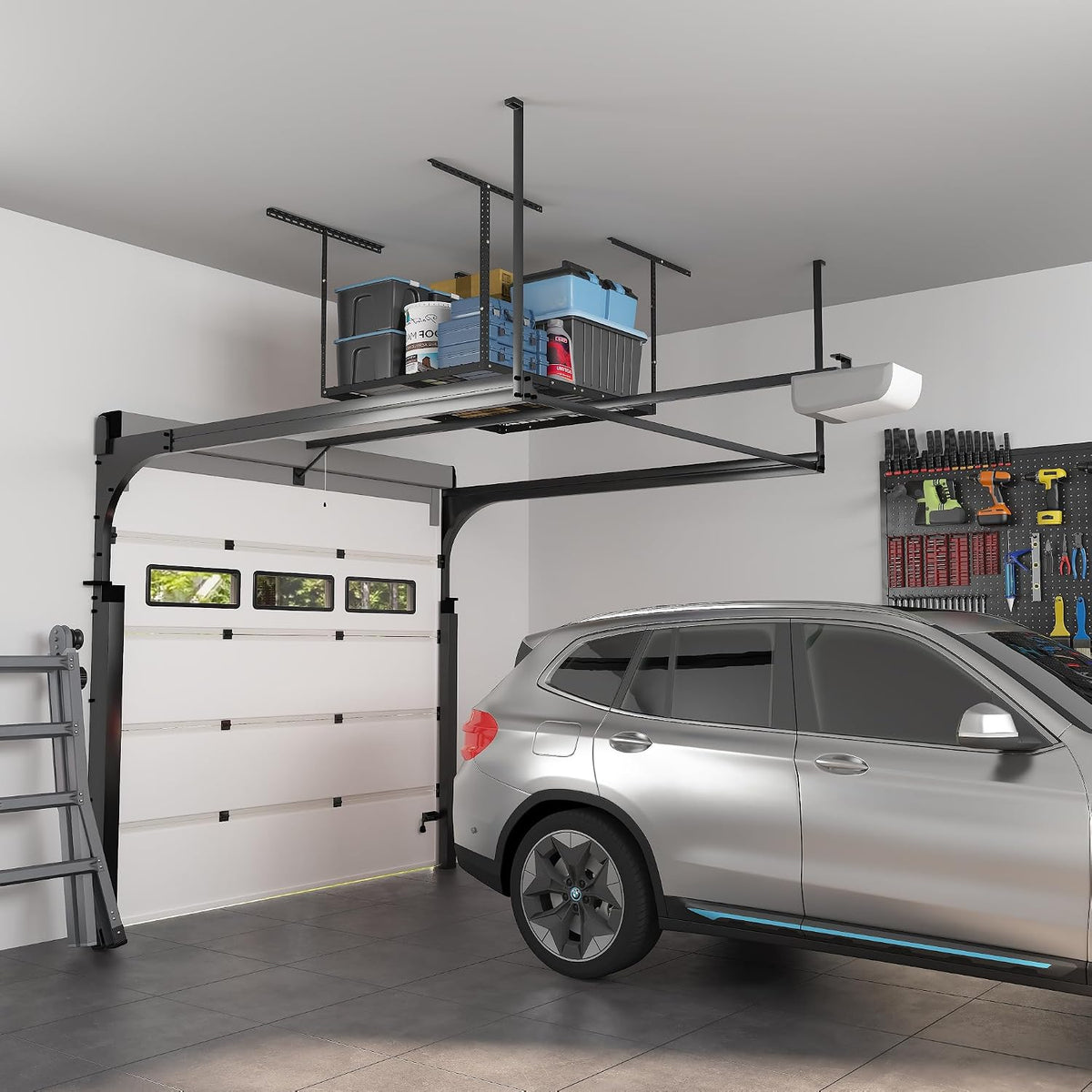 fleximounts 3x4 overhead garage ceiling storage rack organization on a desk or shelf