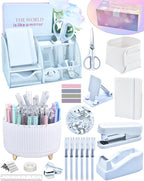 LXEVIHK 20Pcs White Desk Organizers and Accessories by StyleYourDeskinOneColor