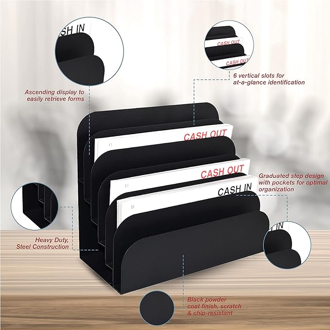 BankSupplies STEELMASTER 6 Slot File & Desk Organizer - Image 4