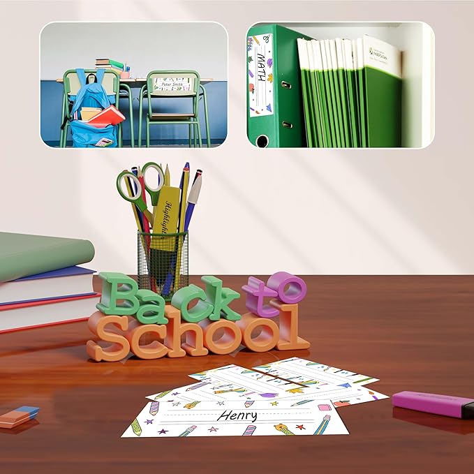 Name Tags for Classroom Cubbies, 30 Colorful Name Plates for Desks, Back to - Image 4