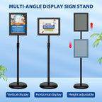 VAIIGO 2Pack 8.5x11 Inch Adjustable Pedestal Poster Sign Stand, Heavy Duty - Image 2