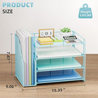 Marbrasse Desk Organizer and Accessories，4-Tier Paper Letter Tray Organizer - Image 2