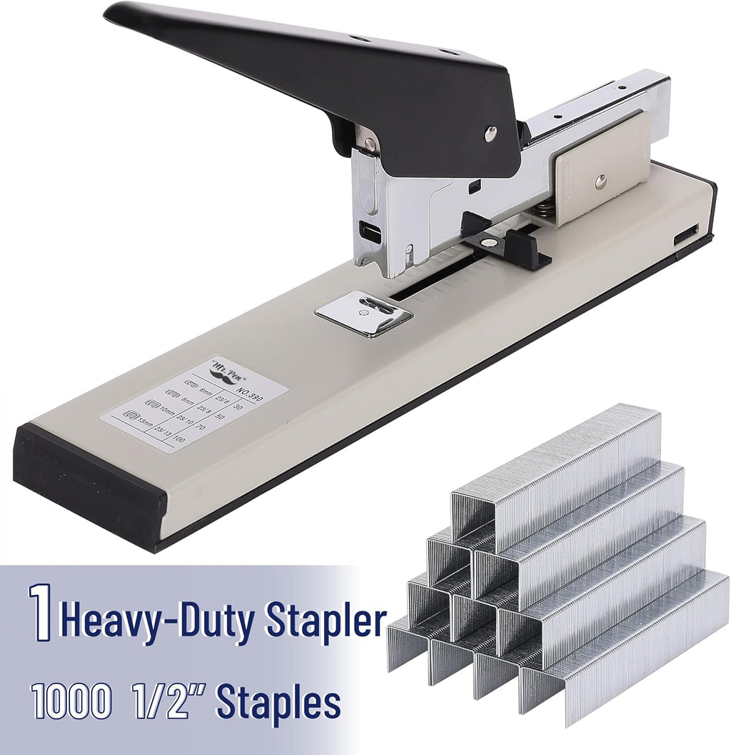 Mr. Pen- Heavy Duty Staples Office Supply, 10000 pcs Staples for Stapler | 100 Sheet High Staple, 1/2 inch Length, Office Staple, Galvanized Rust-Resistant for School, Home, Documents