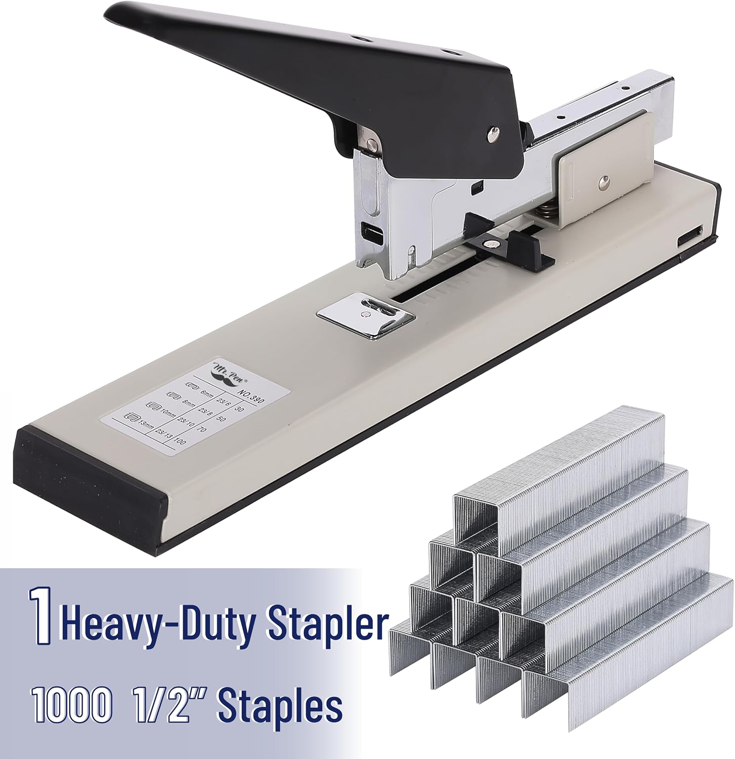 Mr. Pen- Heavy Duty Staples Office Supply, 10000 pcs Staples for Stapler | 100 Sheet High Staple, 1/2 inch Length, Office Staple, Galvanized Rust-Resistant for School, Home, Documents