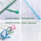 Oaimyy-11 x 14"-18 Pcs-Plastic Mesh Zipper Pouch Document Folders Bag Zip File - Image 4