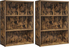 VASAGLE Set of 2 Bookshelves, 23.6 Inches Wide, 3-Tier Open Bookcases by VASAGLEbySONGMICSHOME