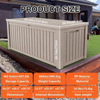 TARKARI 180 Gallon Lockable Resin Deck Box, Waterproof & UV-Resistant Outdoor - Image 2