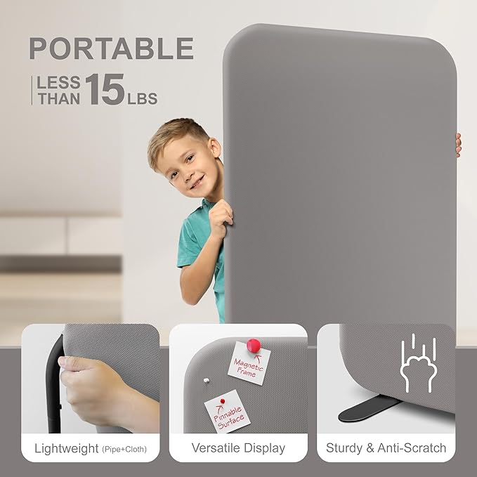 DECOLAB Standing Wall Room Dividers, Portable Partition - Image 4