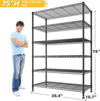 REIBII 75''H Storage Shelves Metal Shelving Unit, 6 Tier Wire Shelving - Image 3