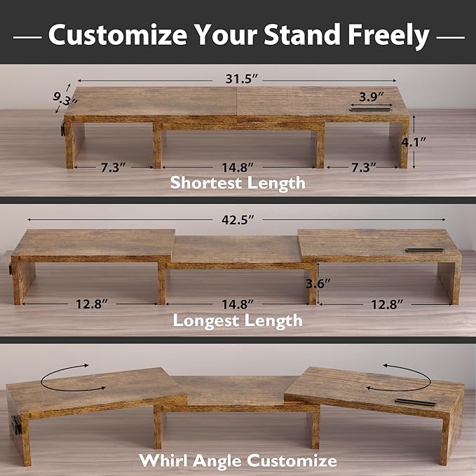 BONTEC Dual Monitor Stand Riser - Image 3