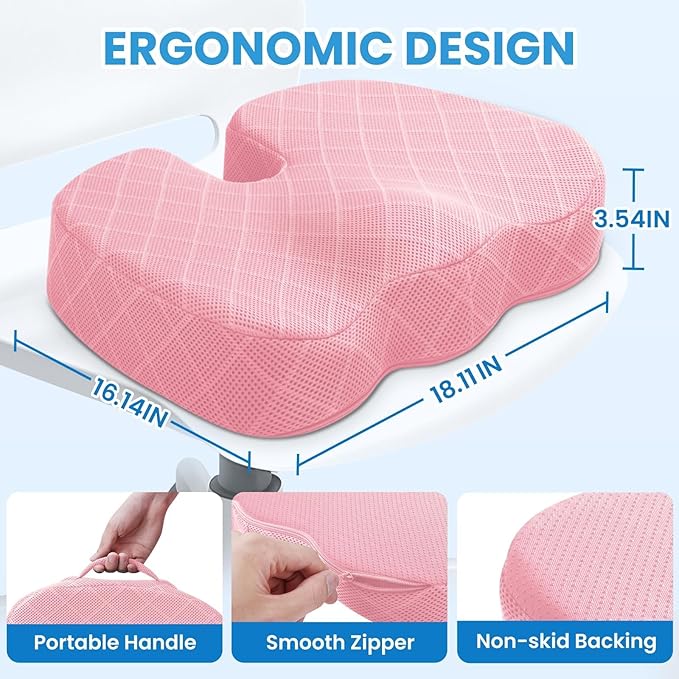 TushGuard Office/Car Seat Cushion, Non-Slip Sciatica & Back Coccyx Tailbone - Image 2