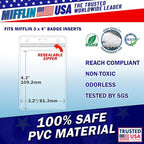 MIFFLIN Large Vertical ID Badge Holders, Plastic Nametag Covers - Image 3