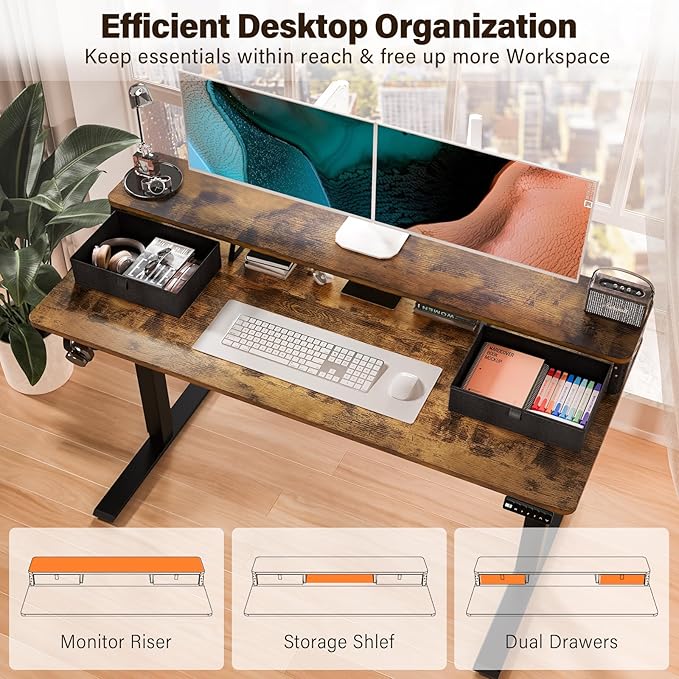 Kingant 55 x 24 Inch Electric Standing Desk - Image 5